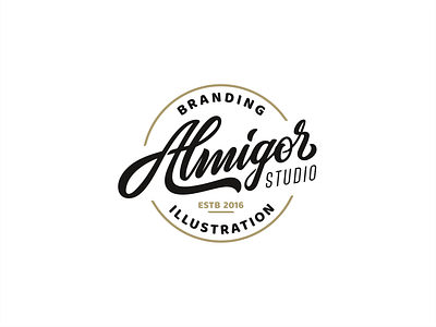 Almigor studio almigor badge branding caligrafy design font graphic design icon icon set identity illustration letters logo mark sticker studio typo typografy vector vintage