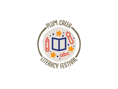 Plum Creek Literacy Festival Mark branding literacy logo mark reading