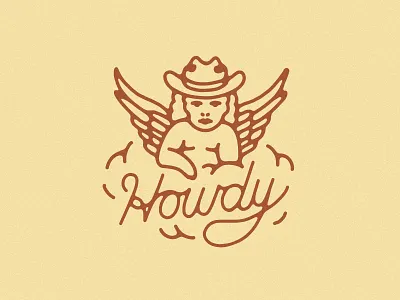 Cactus Country Merch angel arizona cherub clothes clouds cowboy cowboy hat cowgirl cowgirl hat desert design howdy illustration linework southwestern tattoo traditional tattoo western wings work wear