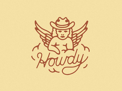 Cactus Country Merch angel arizona cherub clothes clouds cowboy cowboy hat cowgirl cowgirl hat desert design howdy illustration linework southwestern tattoo traditional tattoo western wings work wear