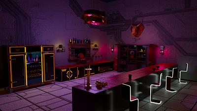 Game environment 3d blender concept art cyberpunk environment game dev low poly substance painter texturing