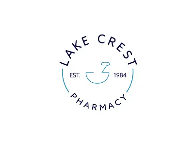 Lake Crest Pharmacy Branding Kit branding envelope label letterhead logo pharmacy