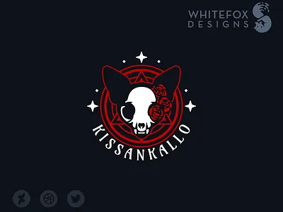 KISSANKALLO branding cat design graphic design logo roses skull vector