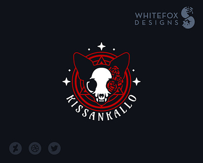 KISSANKALLO branding cat design graphic design logo roses skull vector