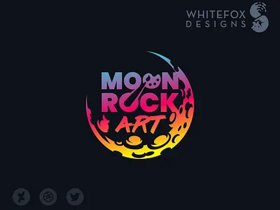 Moon Rock Art branding brush design falling star graphic design logo moon vector