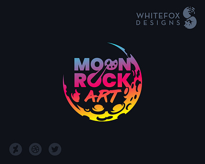 Moon Rock Art branding brush design falling star graphic design logo moon vector