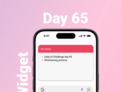 Day #065 Prompt: Notes Widget #DailyUI #Figma #UIdesign ui