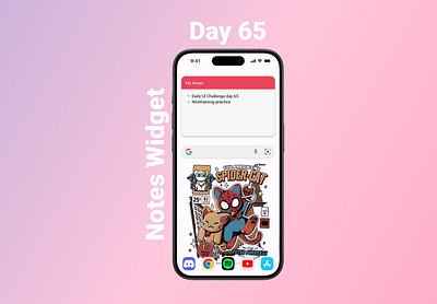 Day #065 Prompt: Notes Widget #DailyUI #Figma #UIdesign ui