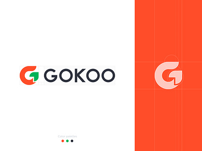 GOKOO logo design g green logo red travel