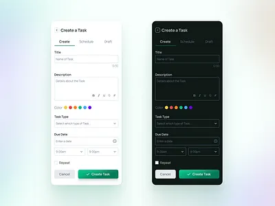 Create Task - Mobile figma mobile product design ui ux