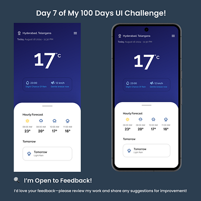 Day 7/100 - Weather App Screen UI ui