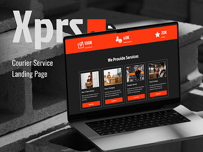 Courier Service Landing Page UI Design courier service delivery app delivery landing page delivery web ui landig page landing page ui design service landing page transport landing pag ui design website design