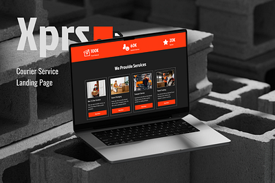 Courier Service Landing Page UI Design courier service delivery app delivery landing page delivery web ui landig page landing page ui design service landing page transport landing pag ui design website design