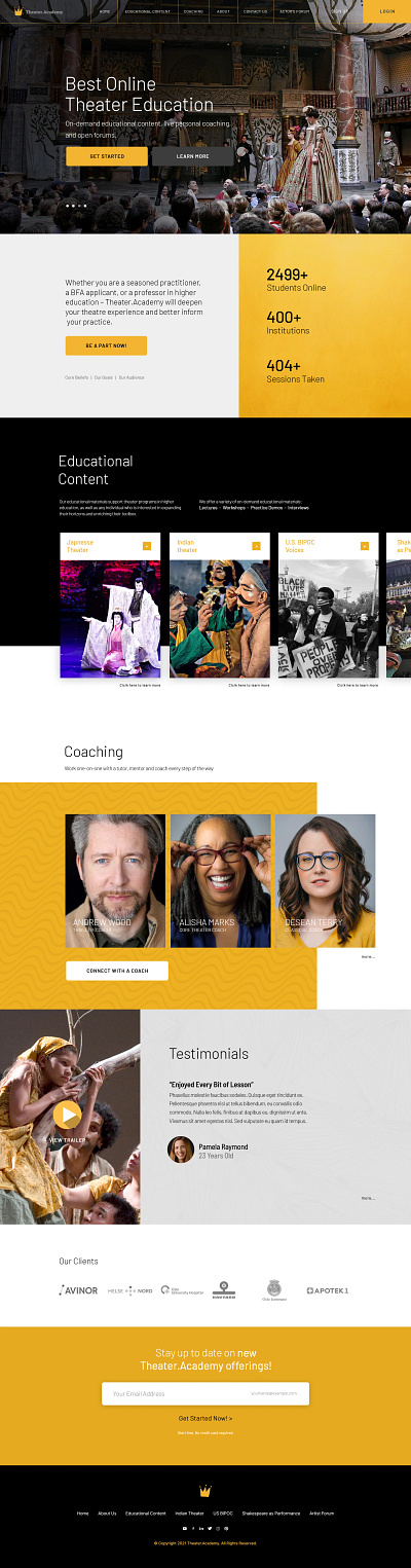 Theater Academy - Website Design - Creasions web design website design website development