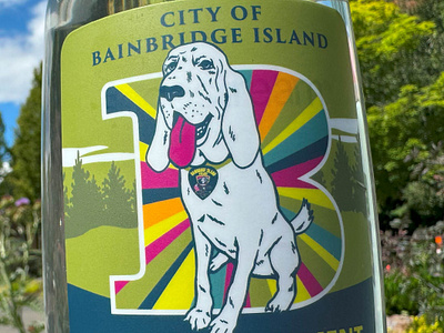 Bainbridge Island art bainbridge island dog pacific northwest pnw police dog sticker t shirt