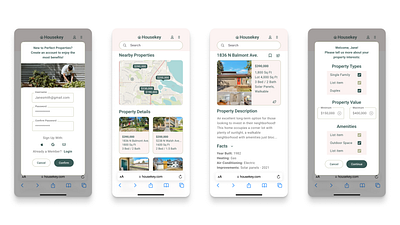 Housekey - Key Screens mobile product design responsive ui ux