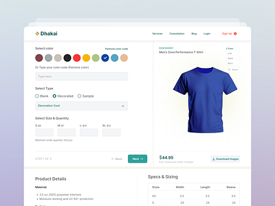 T-shirt Customisation product customisation product design promotional catalog t shirt ui ux website