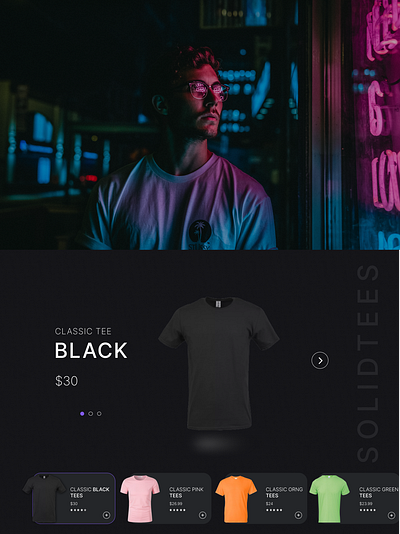 Solid Tees - An Ecommerce Website ecommerce responsive design tshorts ui ui ux ux web design