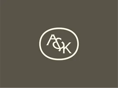 A&K Monogram Design 3 letter monogram ak ak monogram badge brand heritage luxury monogram stamp vintage monogram vintage stamp