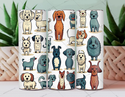 Doodled Stickers of Dogs Skinny Tumbler bulldog tumbler color image custom design custom tumbler art custum vector design domestic vector doodled vector illustration pets art photography skinny tumbler sublimation tumbler sublimation tumbler warp vector art waterslide tumbler