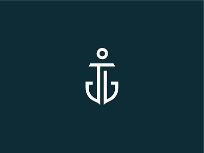 JV Anchor Monogram / Logo anchor logo branding jv jv anchor jv monogram line art line logo minimal monoline nautical personal branding