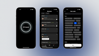 Tasks mobile app | dark mode dark mode design list logo main page minimal mobile product steps tasks ui ux web