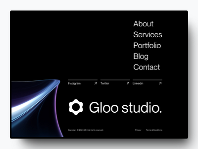 Gloo Studio - Footer Design agency branding design graphic design landing page studio ui web design