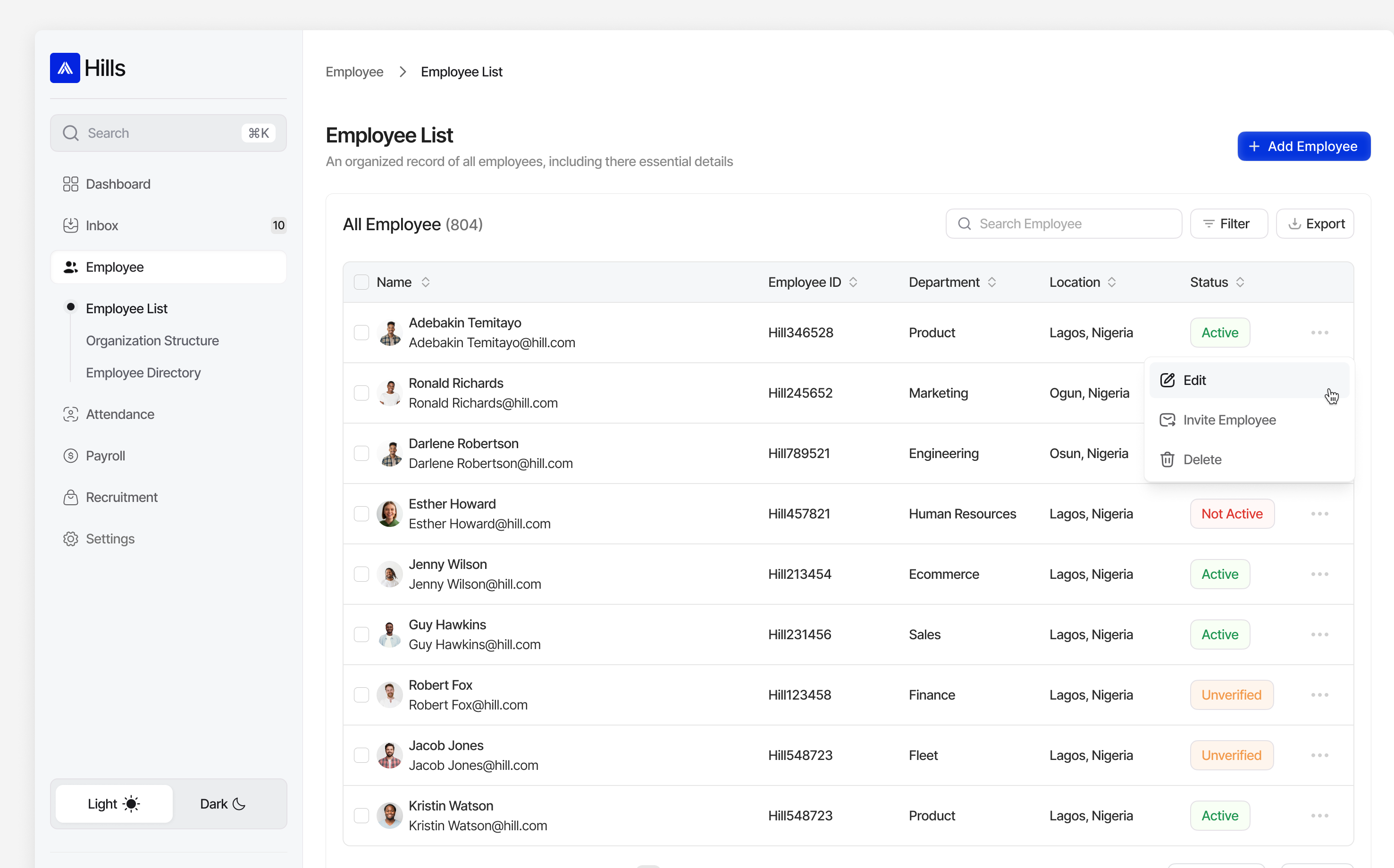 Employee Listing 3d animation branding graphic design ui