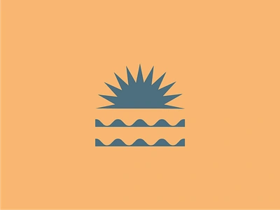 Horizon Logo adventure branding geometric horizon illustration logo minimal outdoors simple simple logo sun sun logo water waves