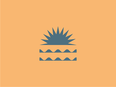 Horizon Logo adventure branding geometric horizon illustration logo minimal outdoors simple simple logo sun sun logo water waves