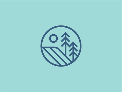 Outdoors Icon / Patch branding illustration line art line icon logo minimal nature outdoors patch simple tree icon trees