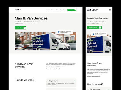 Man & Van - Landing Page delivery figma landing page photoshop redesign ui uiux ukraine ux web design webdesign