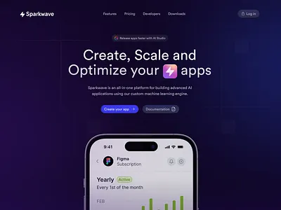 Hero for a Fintech AI Startup design ui web