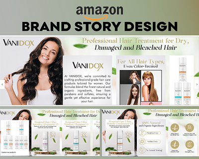 Amazon Brand Story - Women Hair Care Brand amazon branding design designing graphic design graphicdesign illustration listingimages marketing photoshop storefront