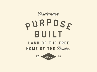 Purpose Built - Type Lockup / Badge badge branding construction custom type font lettering lockup trades type type lockup typography vintage