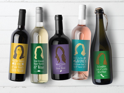 Custom Illustrated Wine Labels graphic design label design