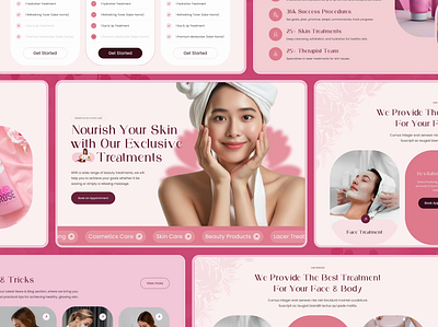 Skincare website design Concept beauty brand design brand identity cosmetic packaging cosmetics designinspiration ecommercedesign facialcare feminine home page landing page logodesign minimaldesign skin care skincare skincare branding skincare packaging skincare website ui web design