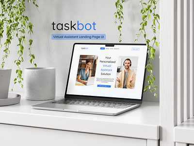 Virtual Assistant Landing Page UI Design assistant app landing page ui design meeting website personal assistant app ui design virtual assistant app virtual assistant landing page vr app website ui design