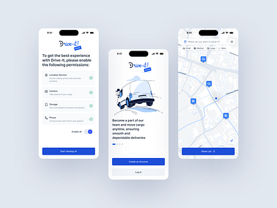 Haul transportation of large personal cargo app app branding cargo design driver flow haul identity map mobile registration transport transportation ui user ux