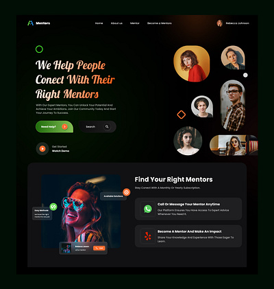 Mentorship Platform UI Design - Connecting People with the Right landingpage mentor ui userinterface ux