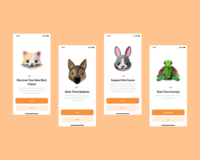 Animal Shelter App - Concept animal animal shelter app design concept design mobile app ui ui design