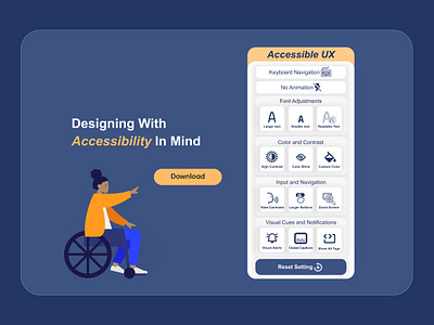 Accessible UX accessible technology accessibletechnology ada compliance app branding design digital accessibility graphic design healthdesign inclusive ux legal support minimal modern design sustainableliving typography ui universal design ux