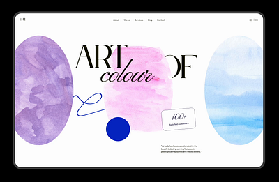 Art of colour animation art gallery gallery heropart motion ui uiux uiux design webdesign website