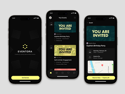 Eventora - Event Planner App acrarizq app design dark mode design system event event management event planner interaction interface mobile mobile design product design saas saas mobile ui uiux user experience user interface ux web