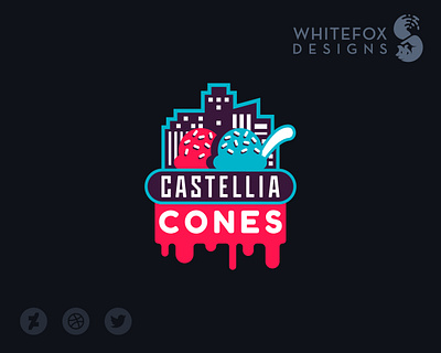 Castellia Cones branding city design graphic design icecream logo vector