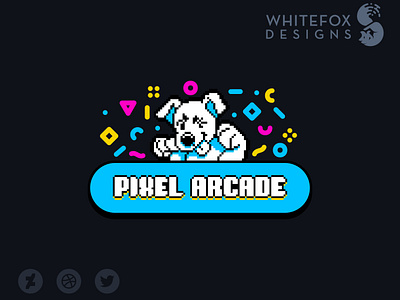 Pixel Arcade arcade branding design dog graphic design logo vector