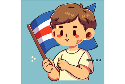 Illustration of Costa Rica Independence Day boy celebration commemorate costa rica country culture day festival flag freedom independence joy nation national patriot people pride proud tradition unity