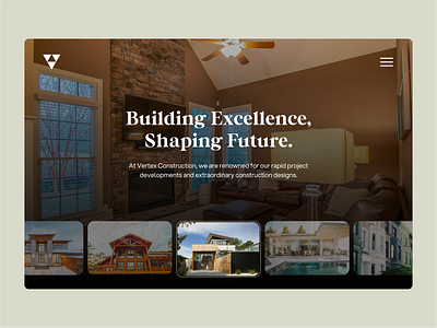 Vertex - Hero Section UI UX Design Concept architecture branding builders building website conceptdesign construction contractor hero banner hero image hero setion landingpage property property management real estate real estate website ui uiux ux webdesign websitedesign