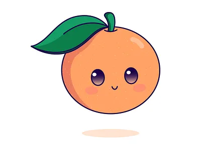 Orange cute fruit kawaii orange vector