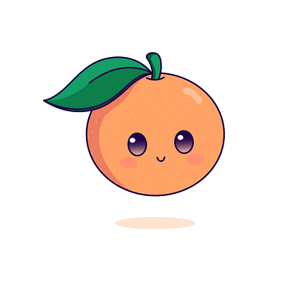 Orange cute fruit kawaii orange vector